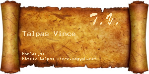 Talpas Vince névjegykártya