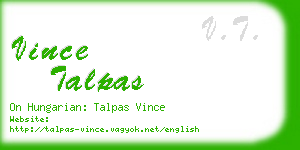 vince talpas business card